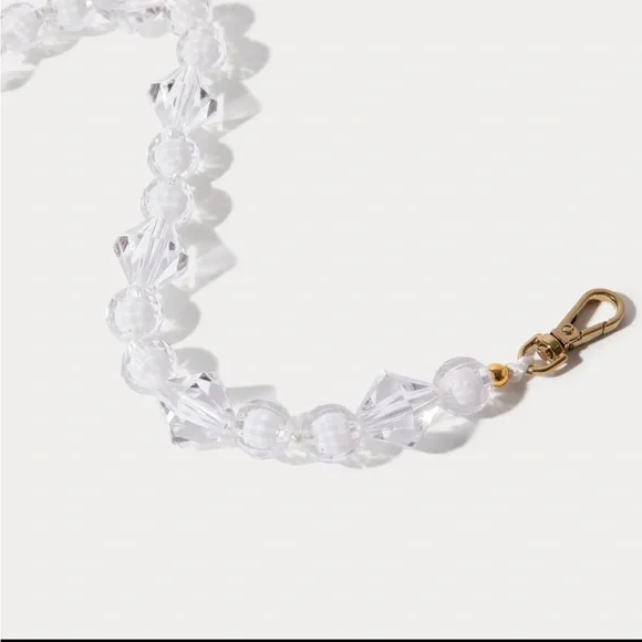 Bandolier Clear Beaded Phone Strap with Gold Accent - Picture 1 of 5